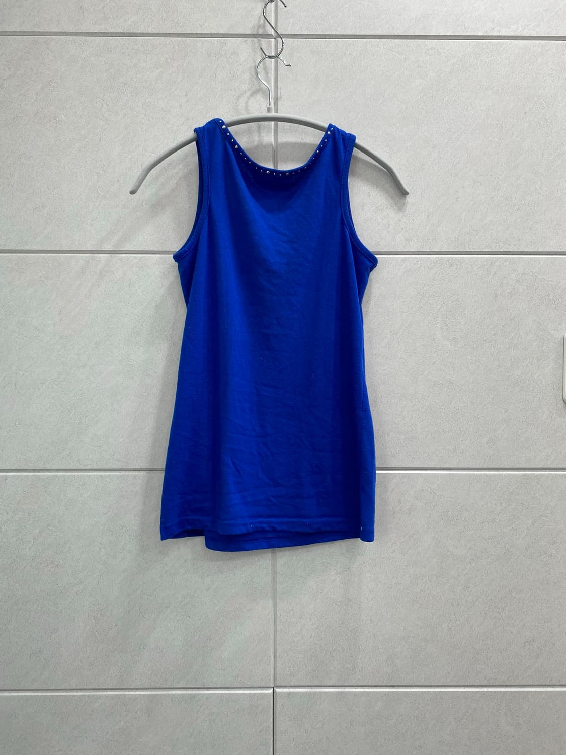 Y2K Cubic Detail Blue Sleeveless 상품이미지6