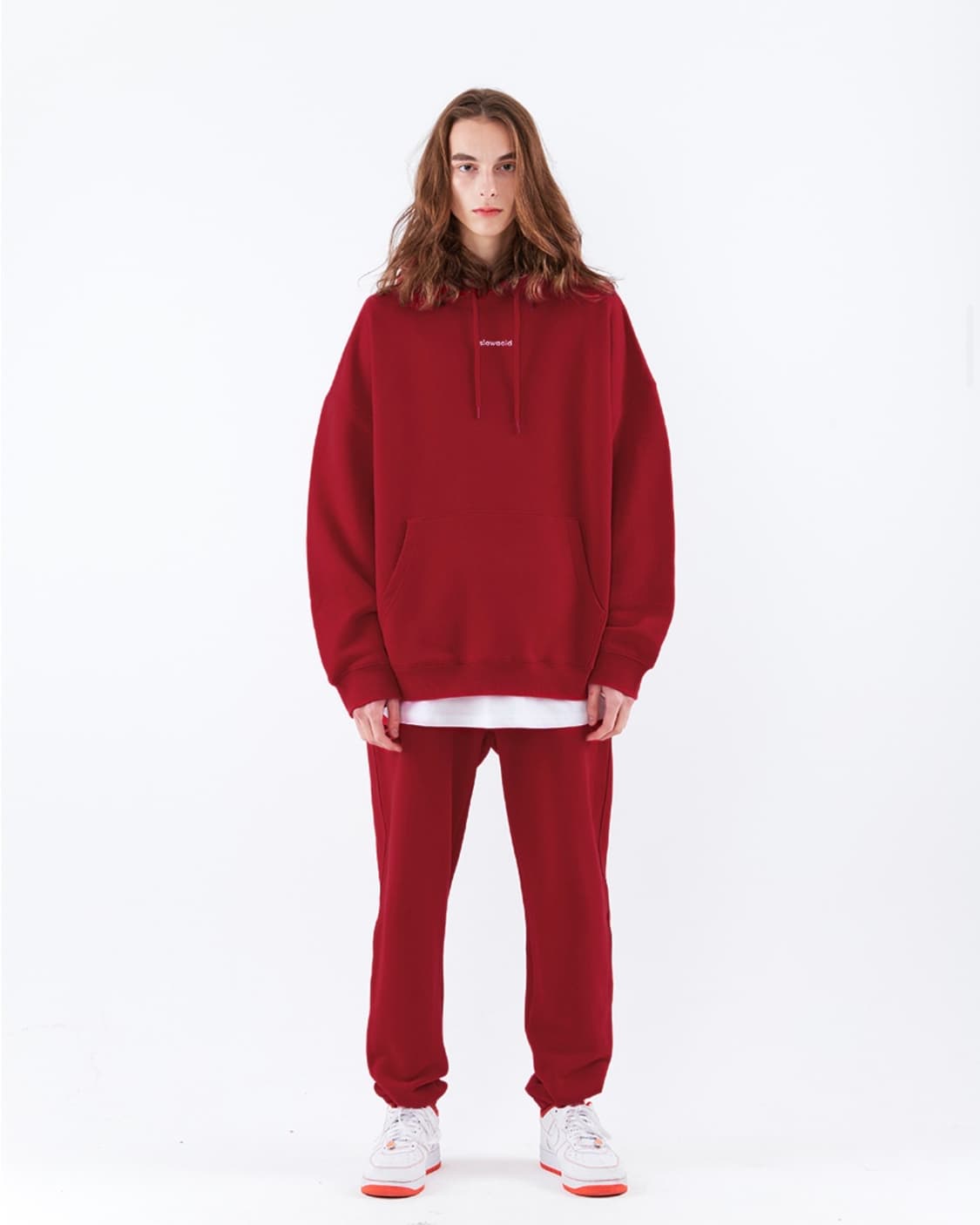 슬로우애시드 시그니처 로고 후드티 + 트레이닝 바지 셋업 상품이미지1