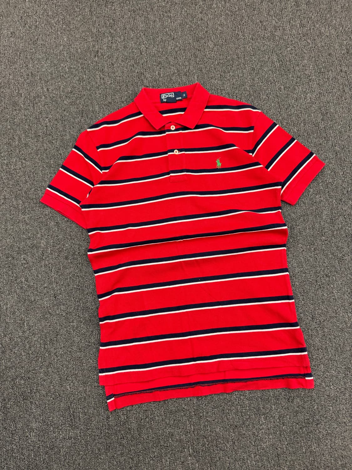 S)폴로랄프로렌 빈티지 스트라이프 패턴 여성 카라 반팔 상품이미지1