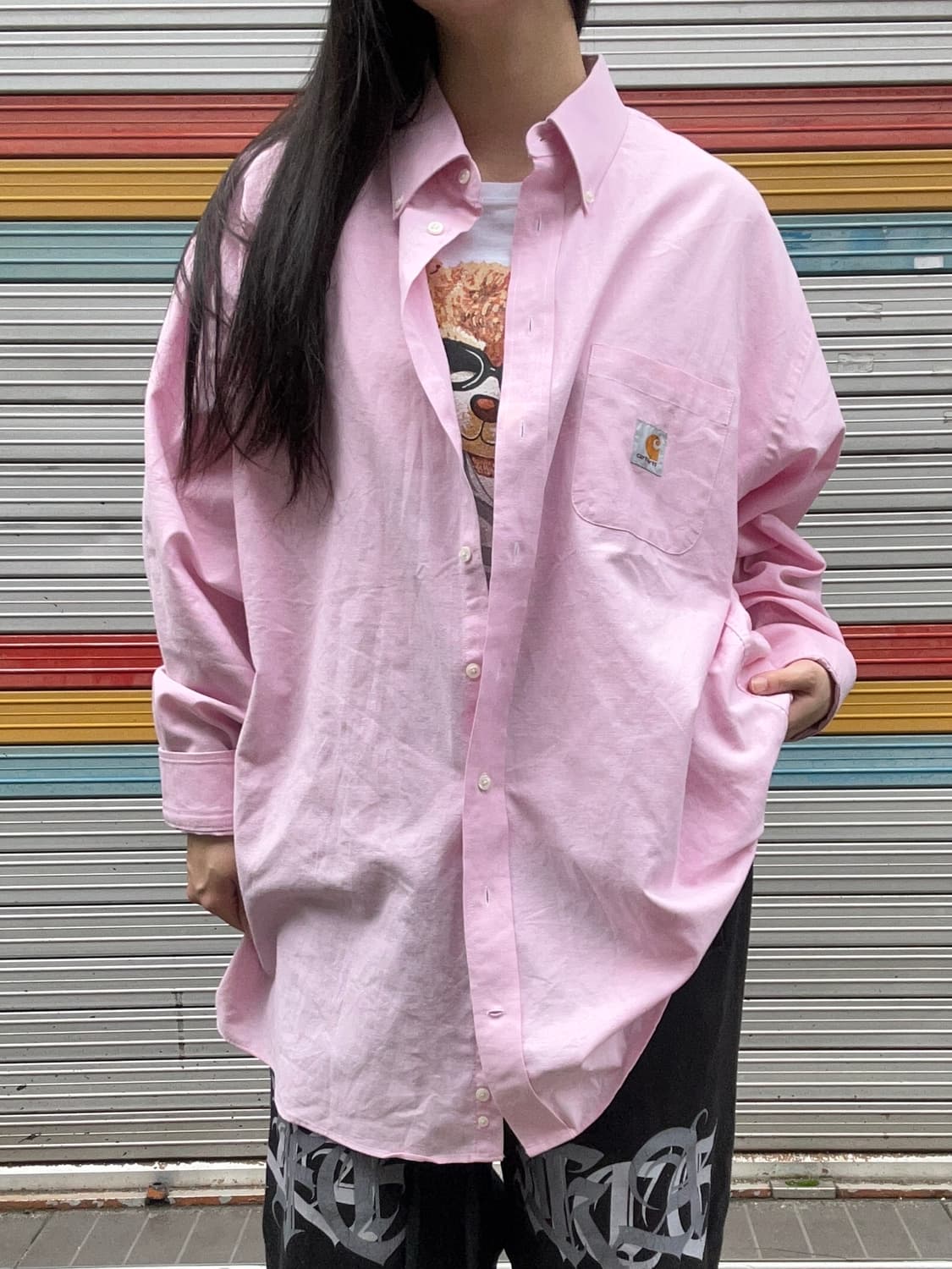 CARHARTT 핑크 오버핏 셔츠 상품이미지3