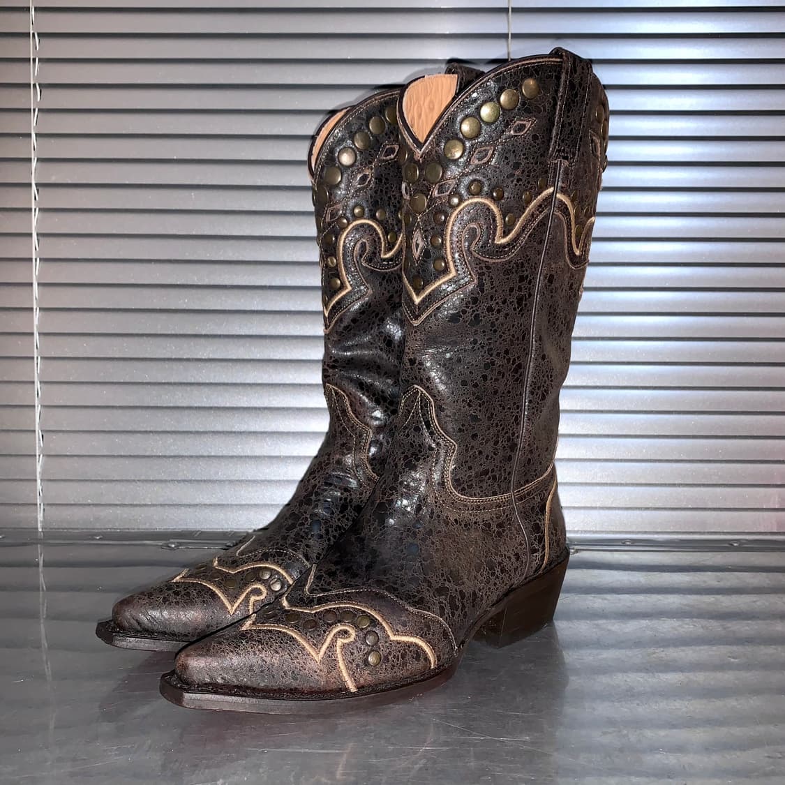 00s 로킨 가죽 스터드 웨스턴 부츠 상품이미지2