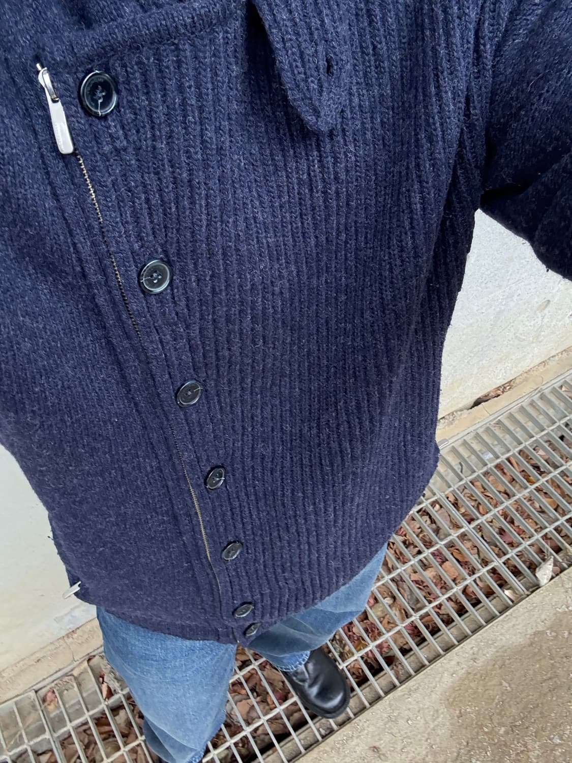 우영미 사선 니트자켓 상품이미지2