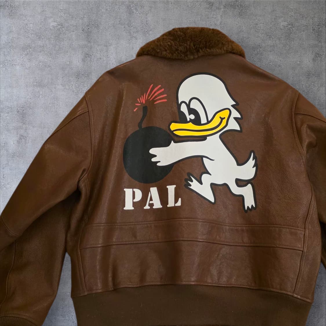 PALACE 팔라스 최상급 G1 무통 염소가죽 플라이트 자켓 아메카지 밀 상품이미지9