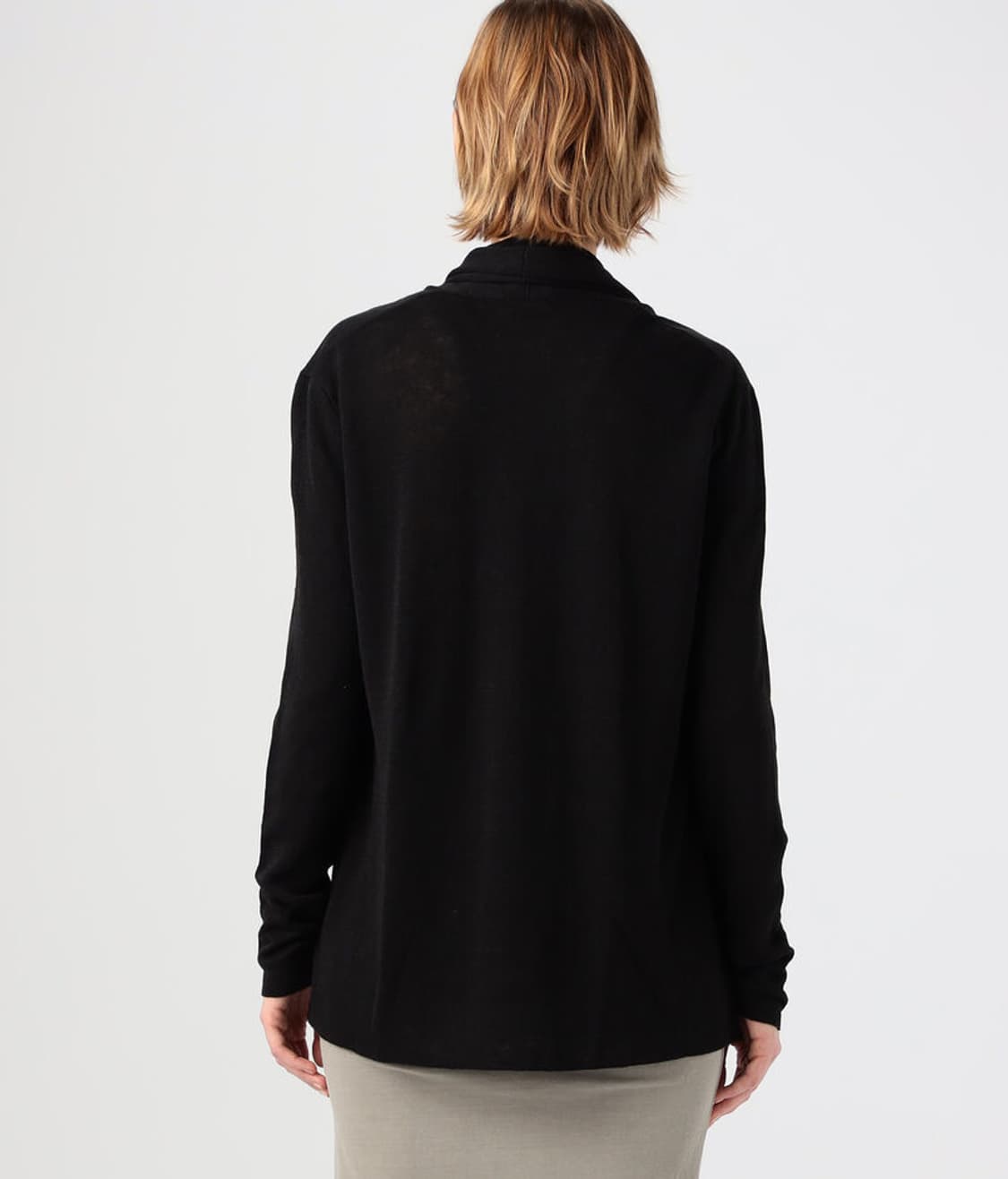 (정품/새상품) 제임스펄스 여성 블랙 린넨 숄 가디건 상품이미지8