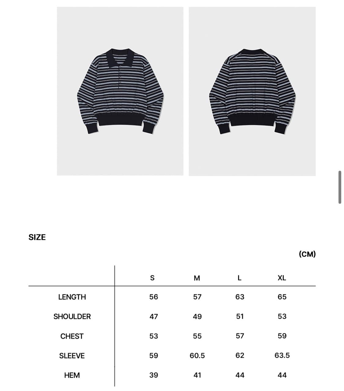 [L] 25ss 로우클래식 스트라이프 오픈 카라 스웨터 니트 상품이미지3