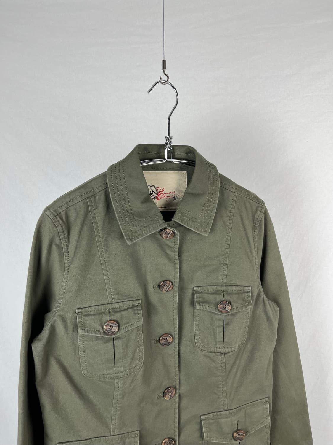 Vintage 밀리터리 포켓 카키 셔츠 자켓 상품이미지2