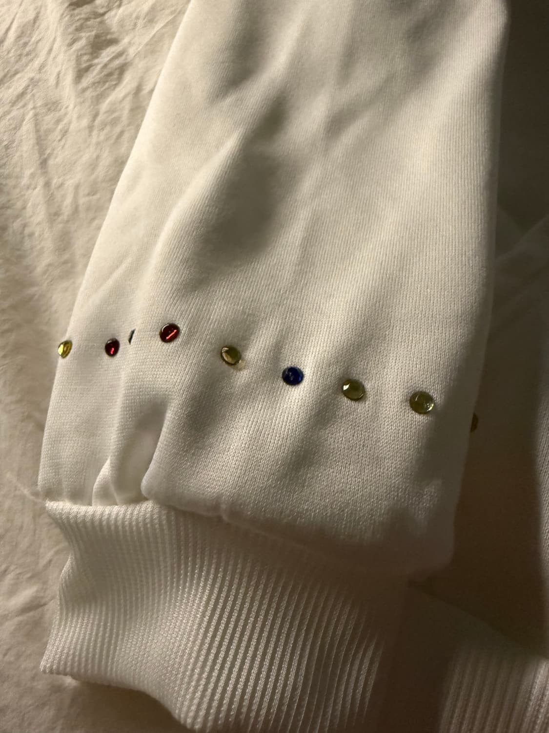 성조기 보석 빈티지 후드집업 화이트 상품이미지3