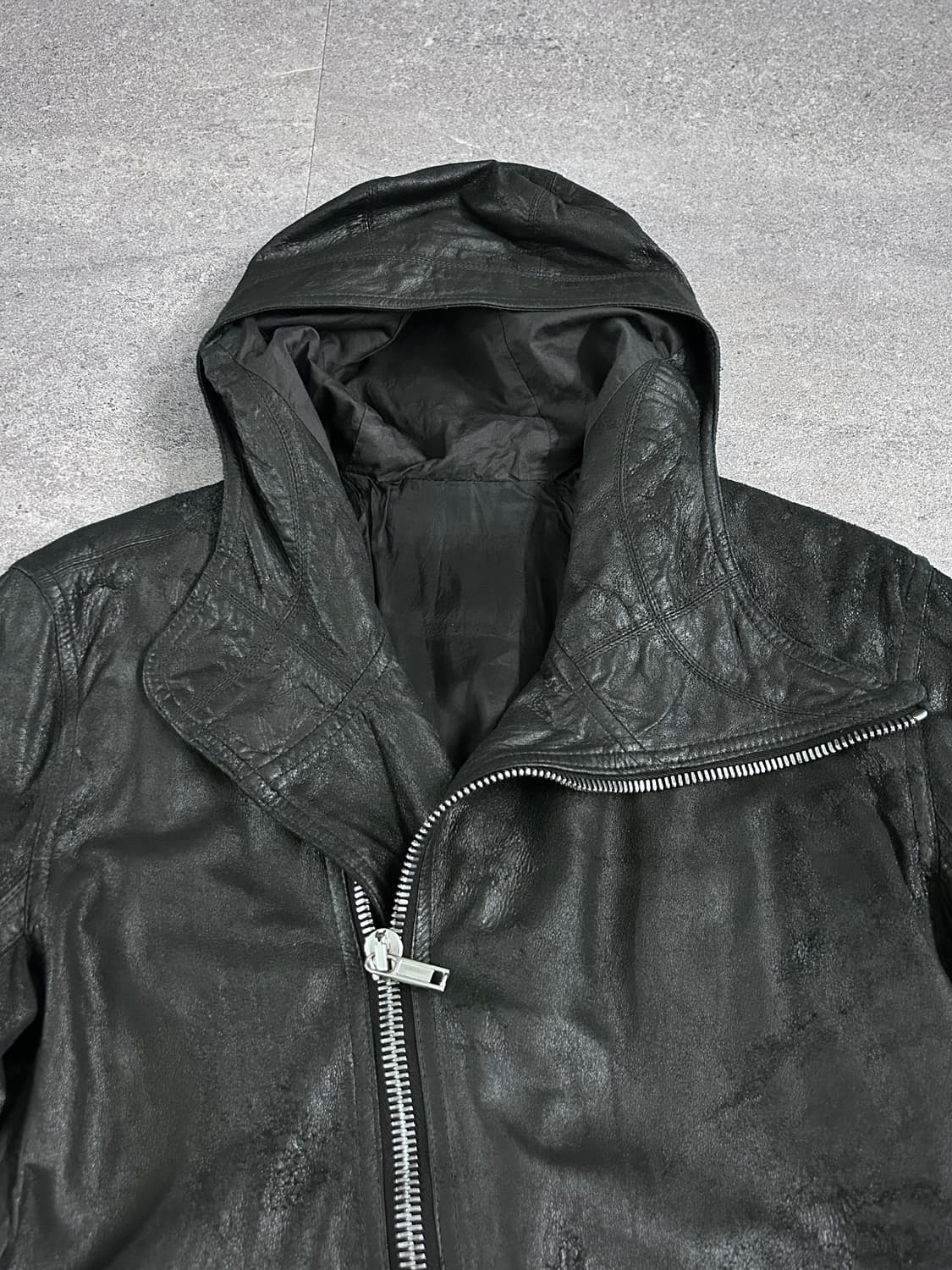 릭오웬스 다이애그널 불렛 레더 자켓 상품이미지4