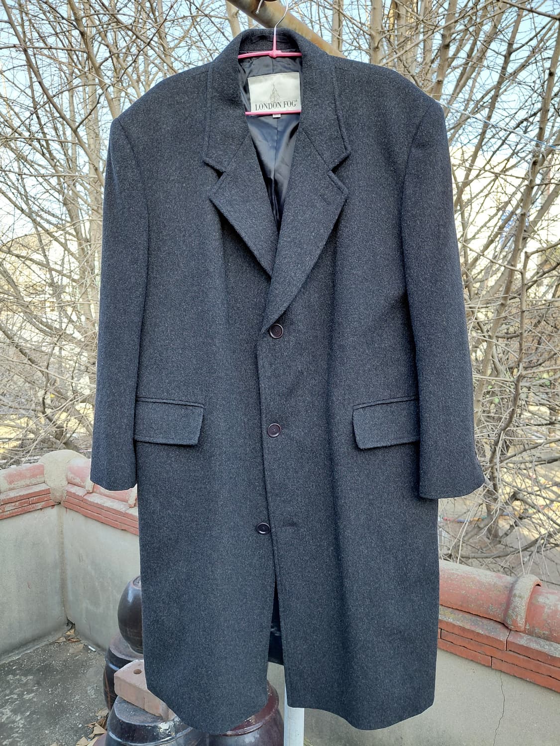 런던포그 그레이 캐시미어 싱글 롱코트 100 상품이미지1