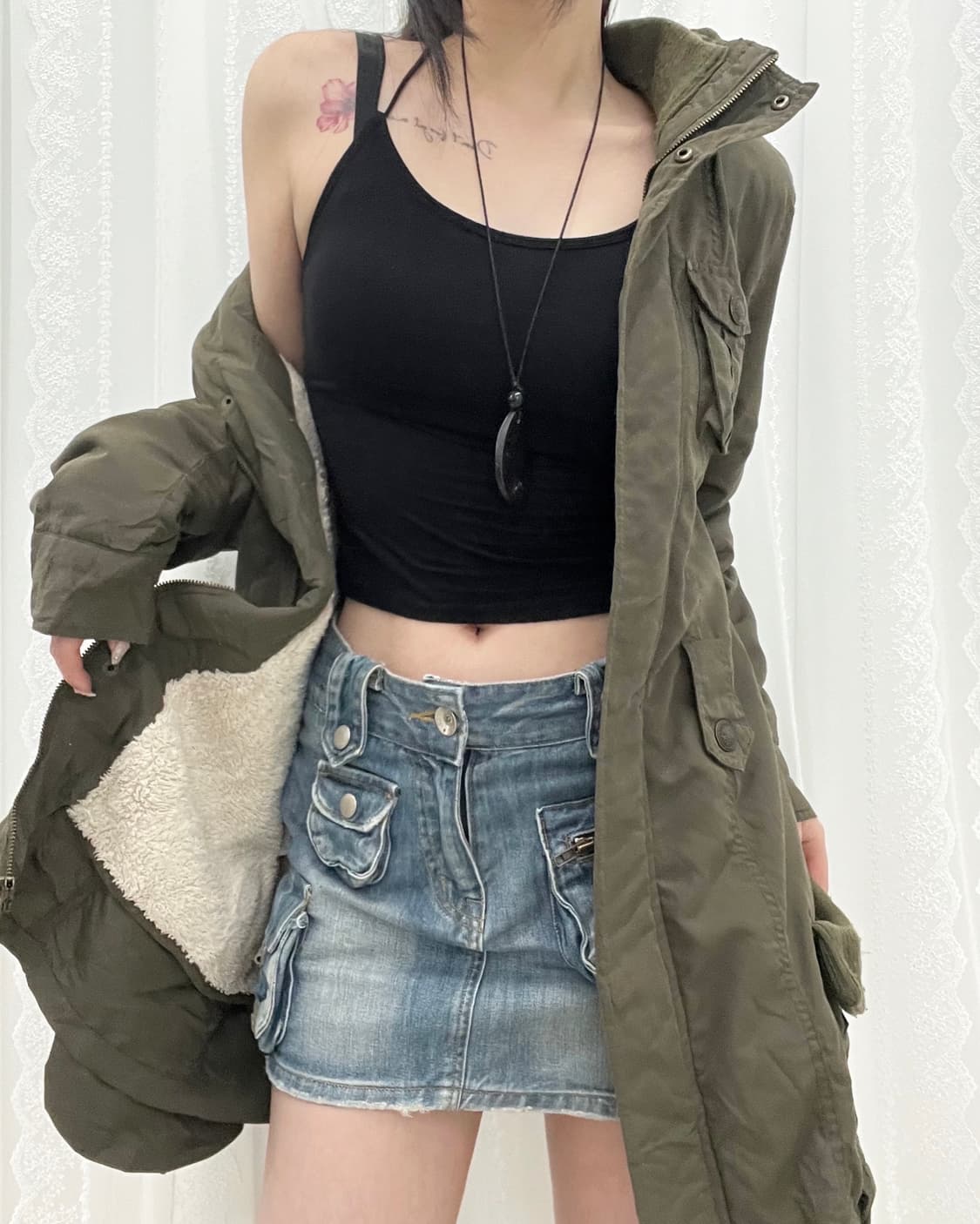 빈티지 포켓 디테일 벨티트 야상 자켓 상품이미지1