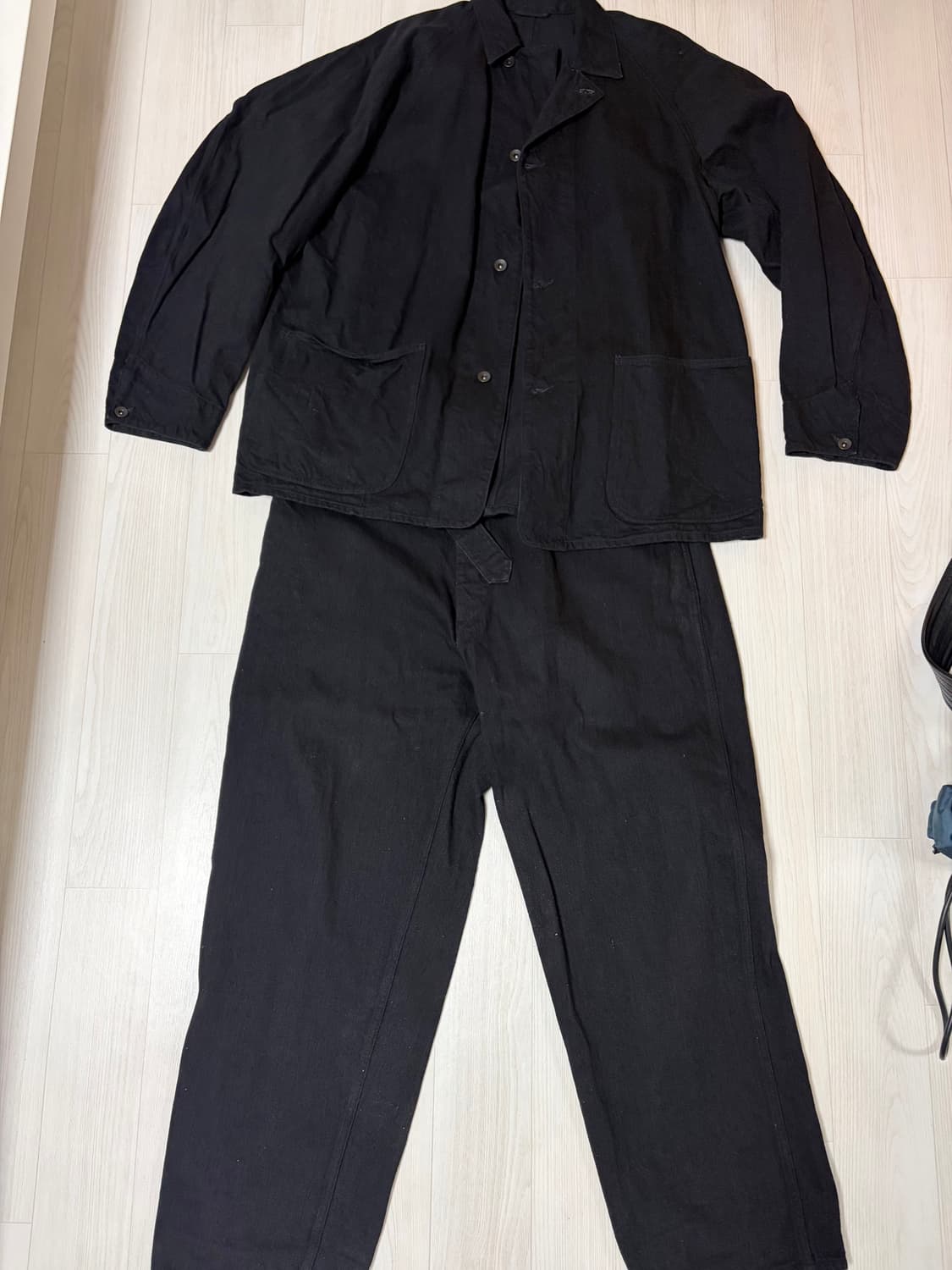 코모리 데님 워크셋업 자켓+벨티드팬츠  상품이미지1