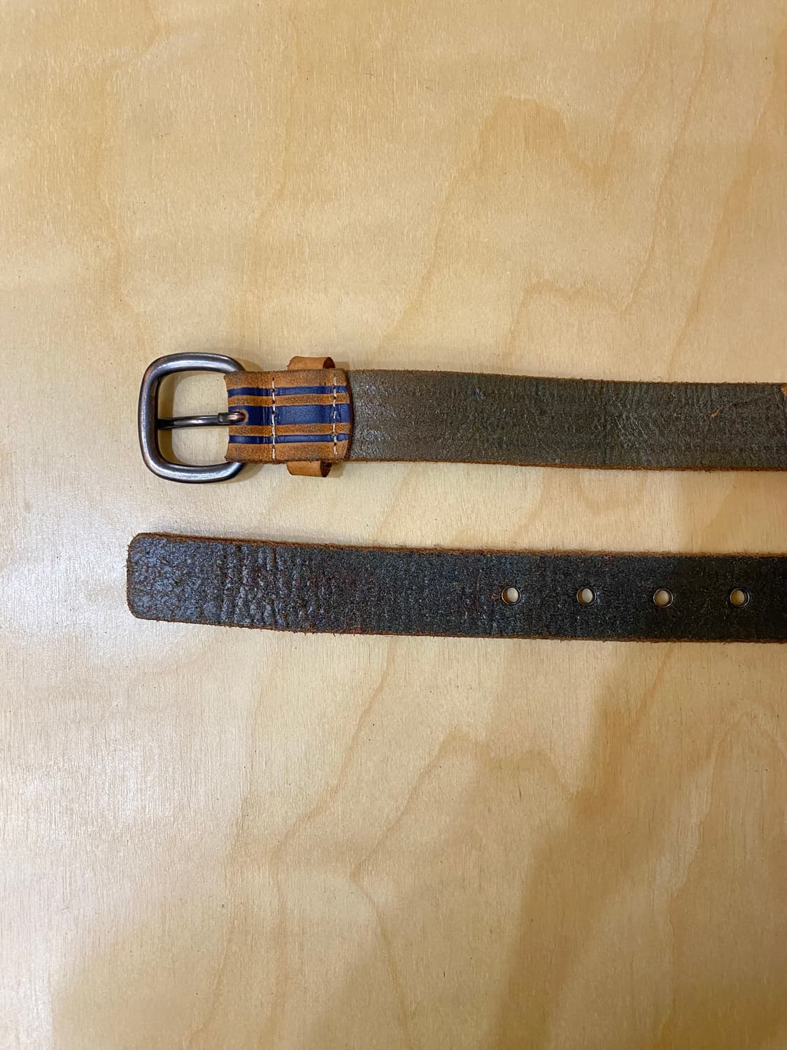 VTG stripe leather belt 미국빈티지 스트라이프 벨트 상품이미지5