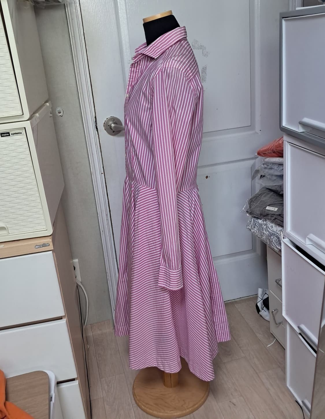 폴로 랄프로렌 핑크 스트라이프 셔츠 원피스 6사이즈 상품이미지2