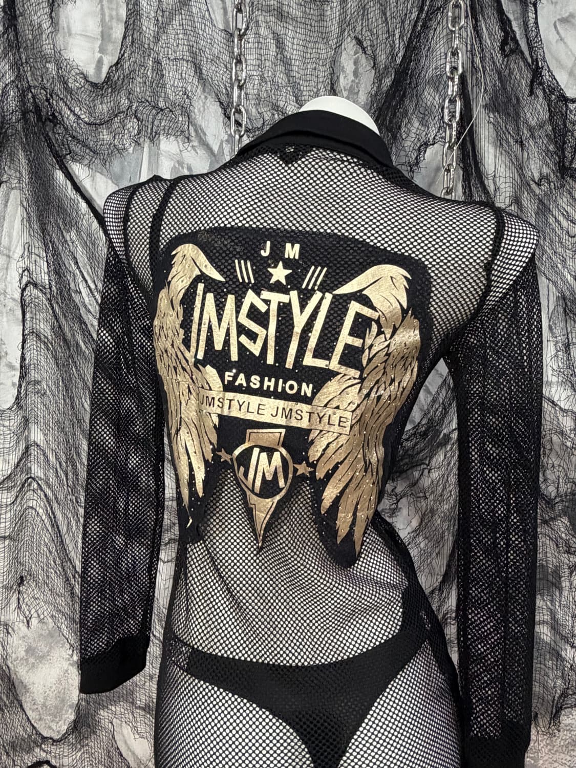 Y2K mesh wing cubic long Cardigan 상품이미지8