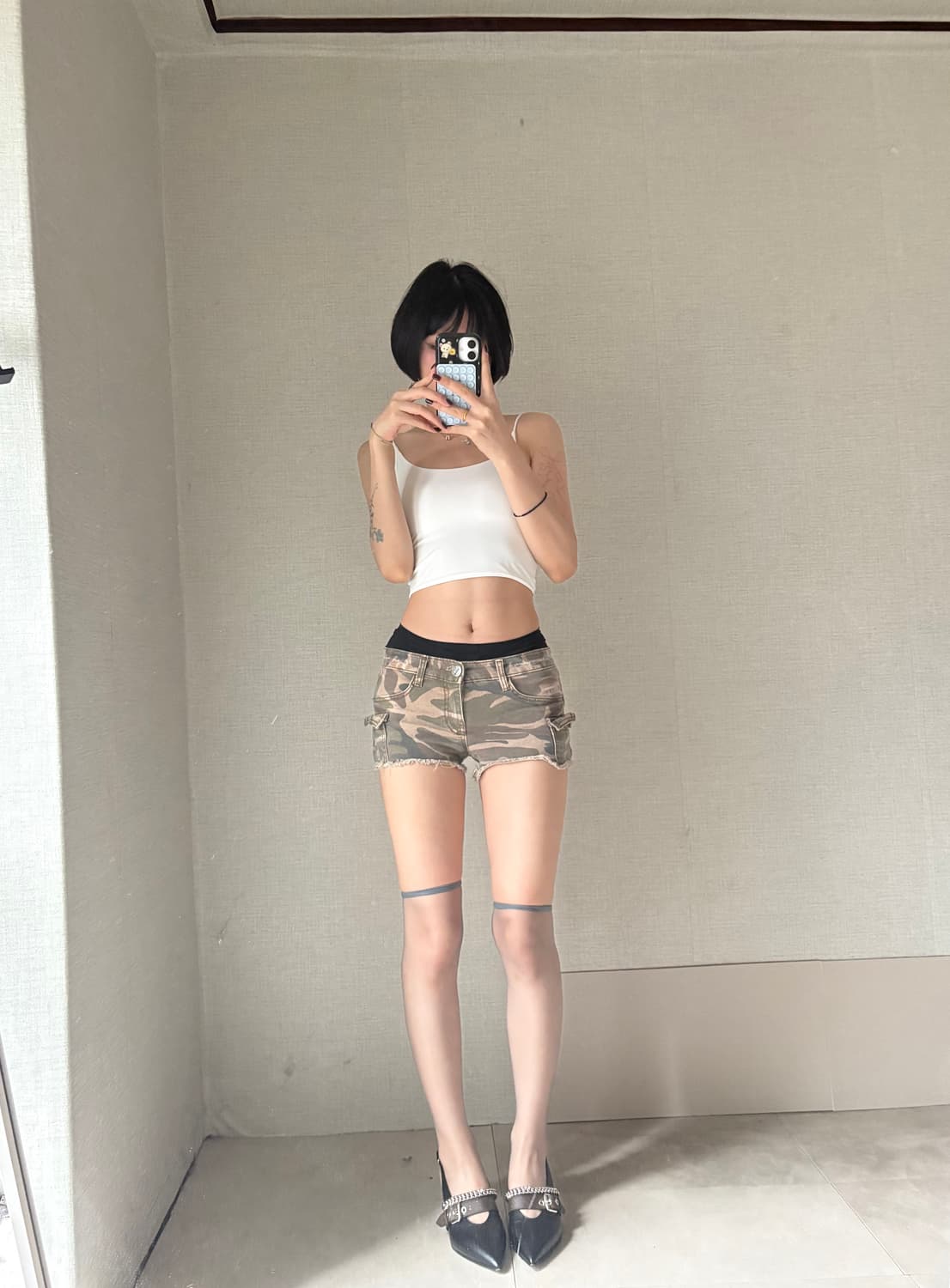 빈티지 카모 쇼츠 상품이미지1