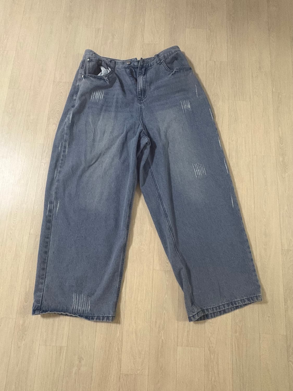 필루미네이트 데미지 워시드 데님 팬츠 상품이미지1