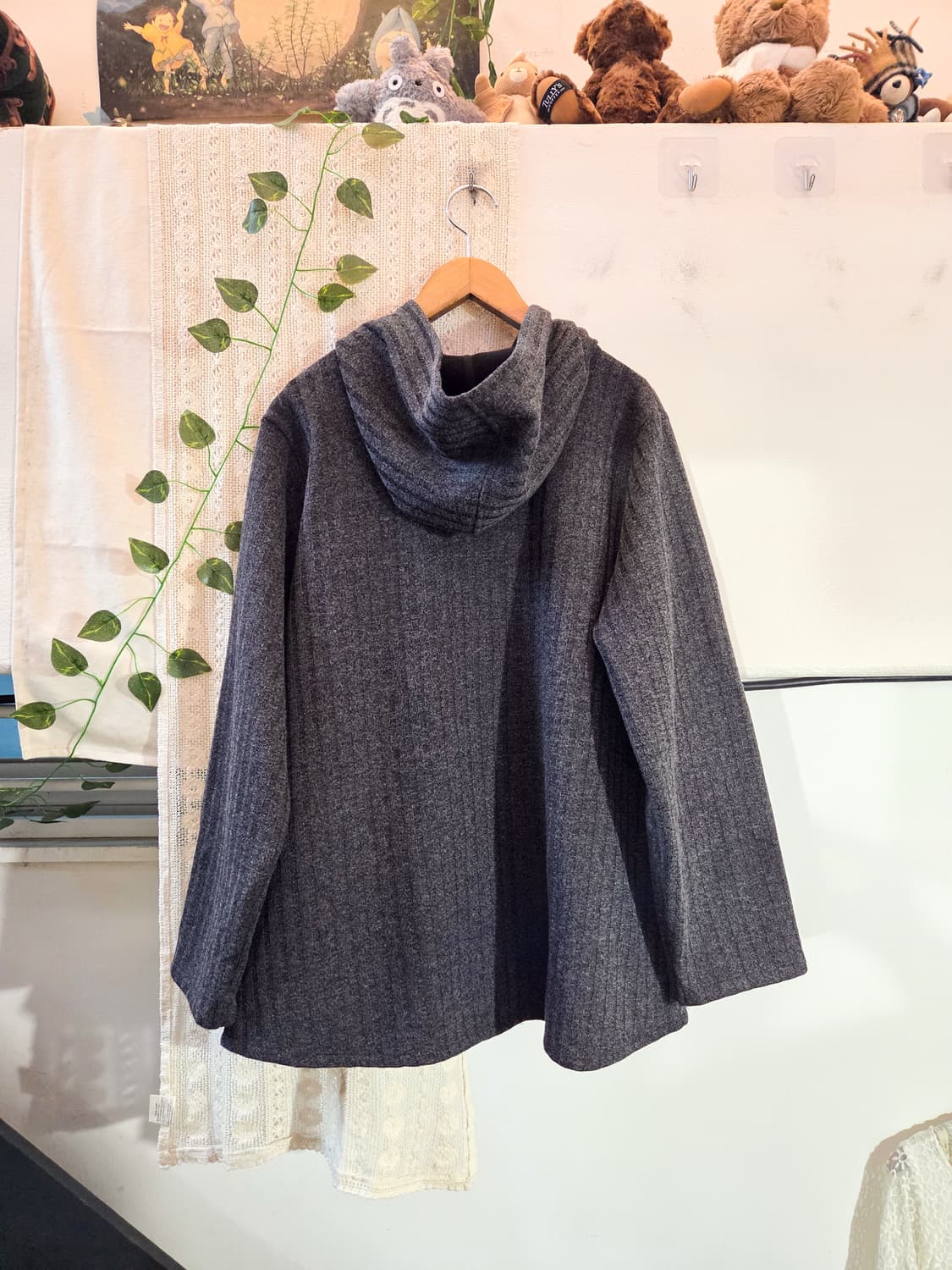 차콜 후드 아우터 상품이미지5