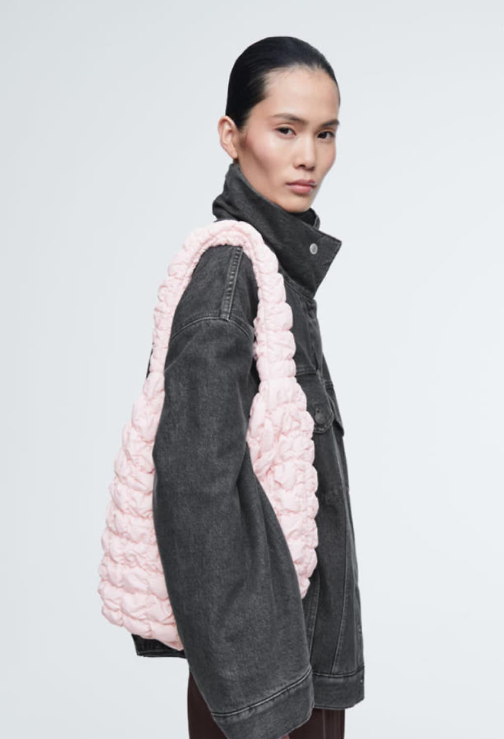 Cos 퀄티드 미니 토트백 라이트핑크 상품이미지1