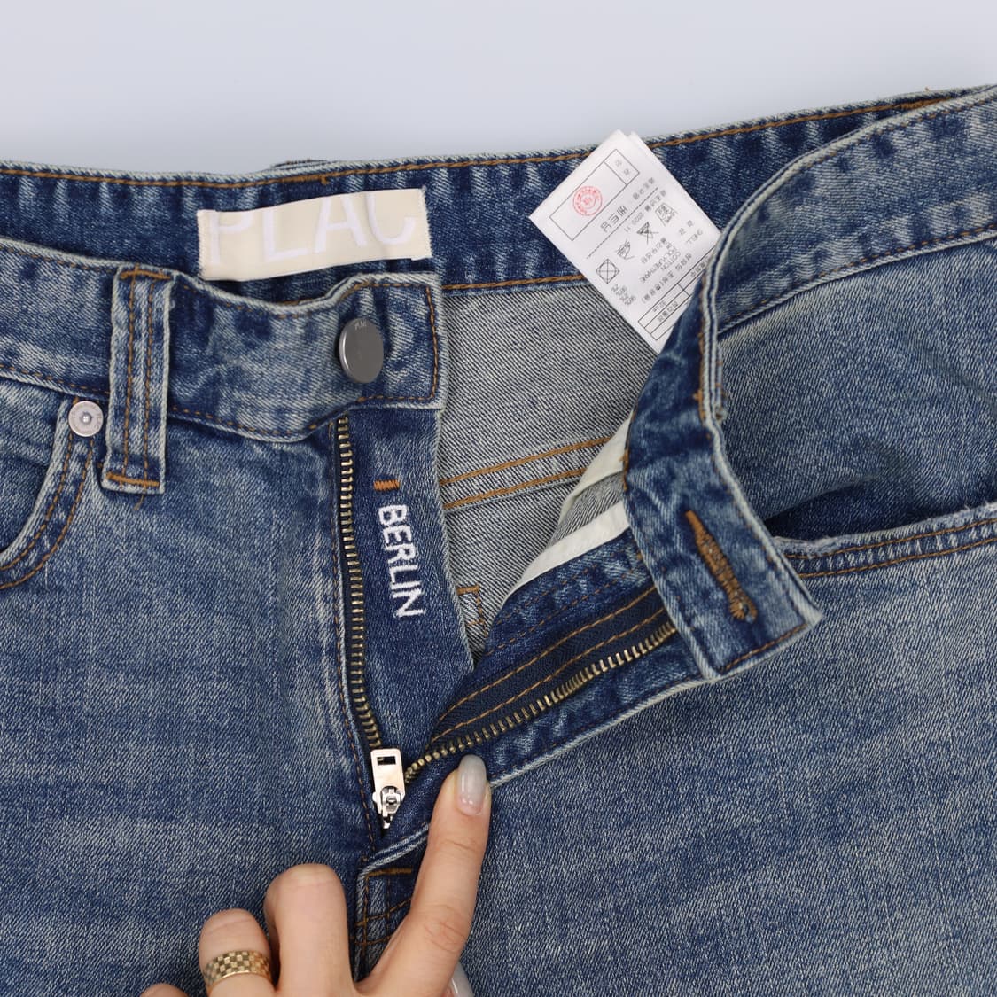 [32] 플랙 슬림 스트레이트 워싱 데님 진 팬츠 1211J1 상품이미지3