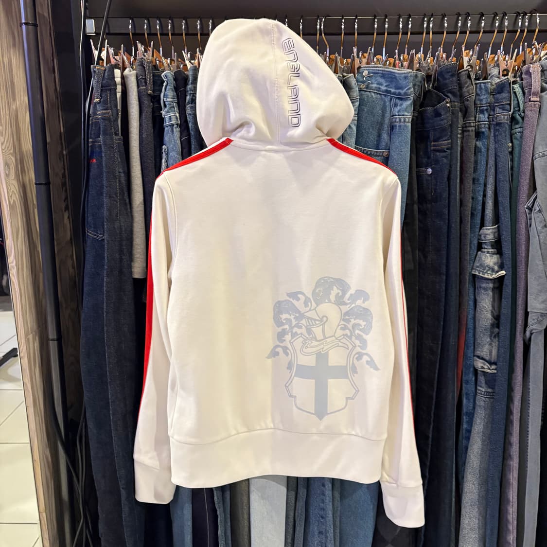 아디다스 잉글랜드 화이트 레드 후드 져지 상품이미지5