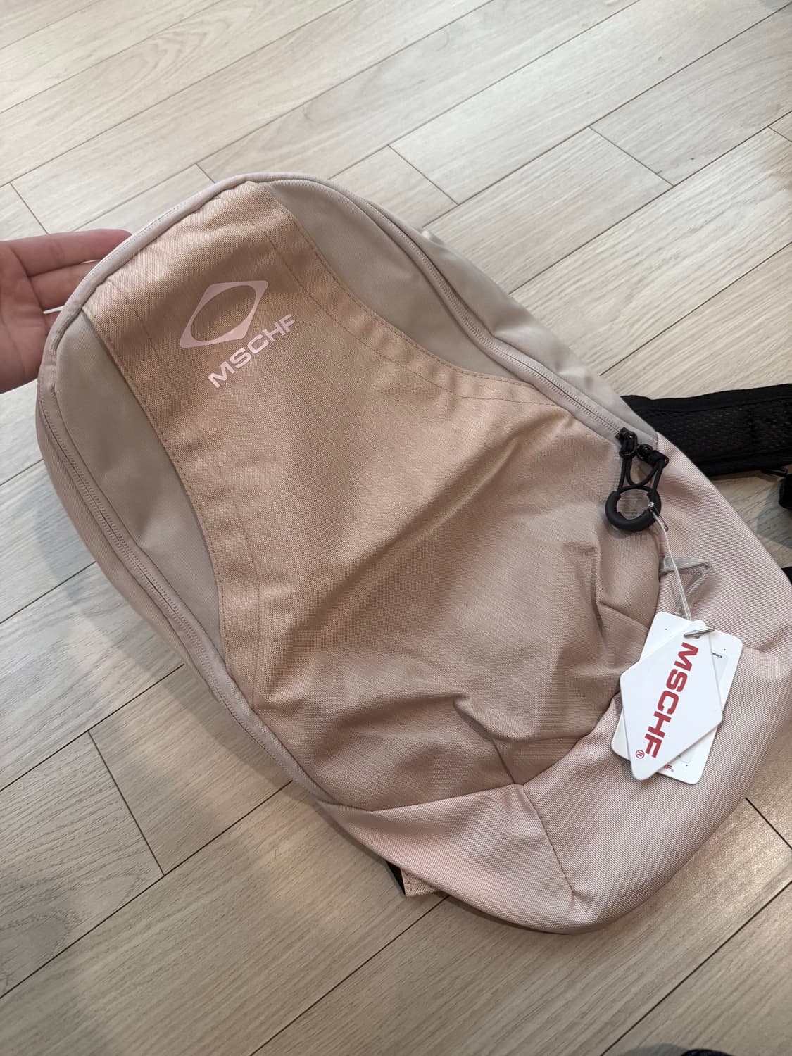 미스치프 롬버스 백팩 핑크 베이지 상품이미지1