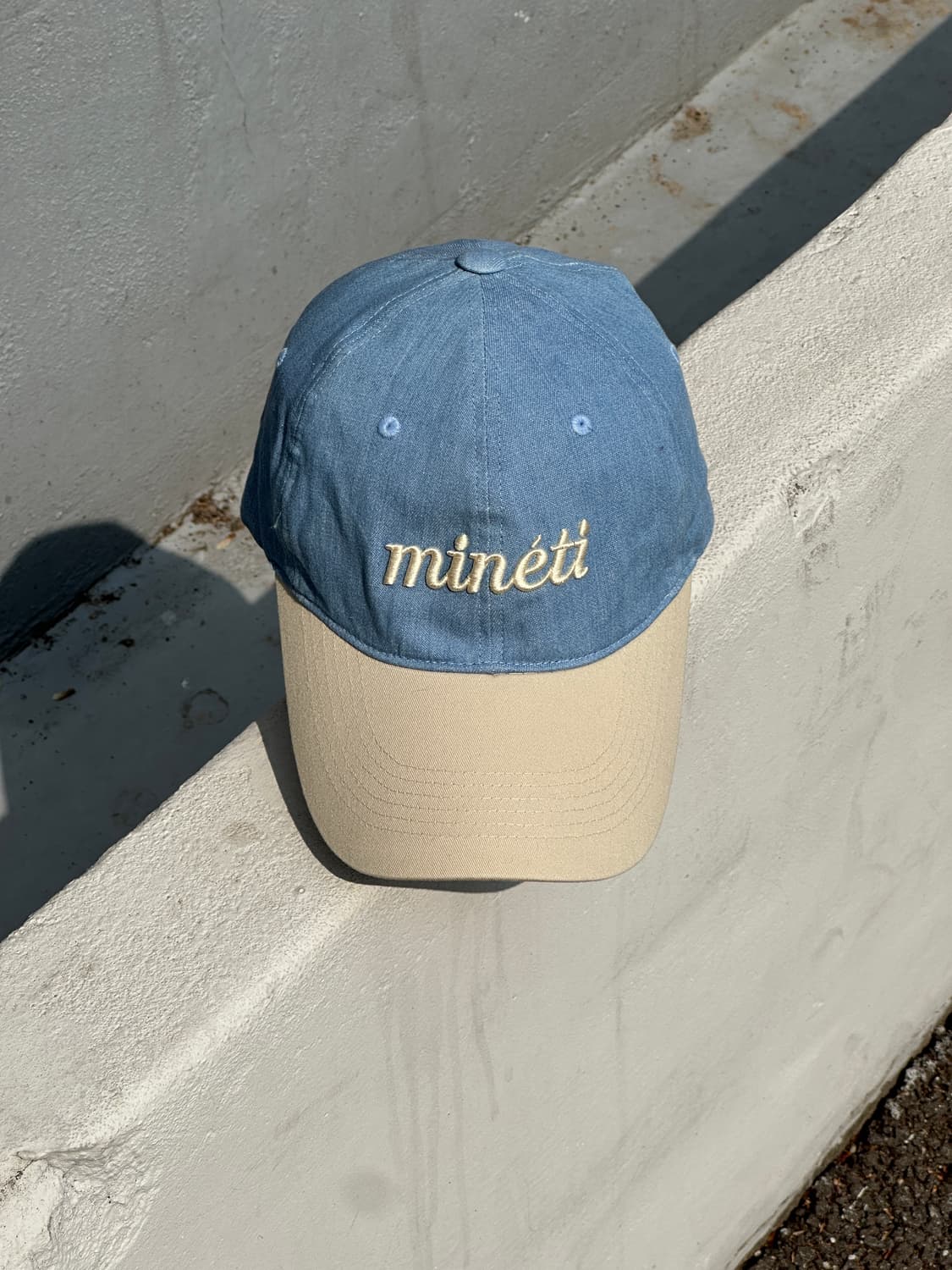 [M-L] 미네티 투톤 남여공용 데님 볼캡 모자 상품이미지1