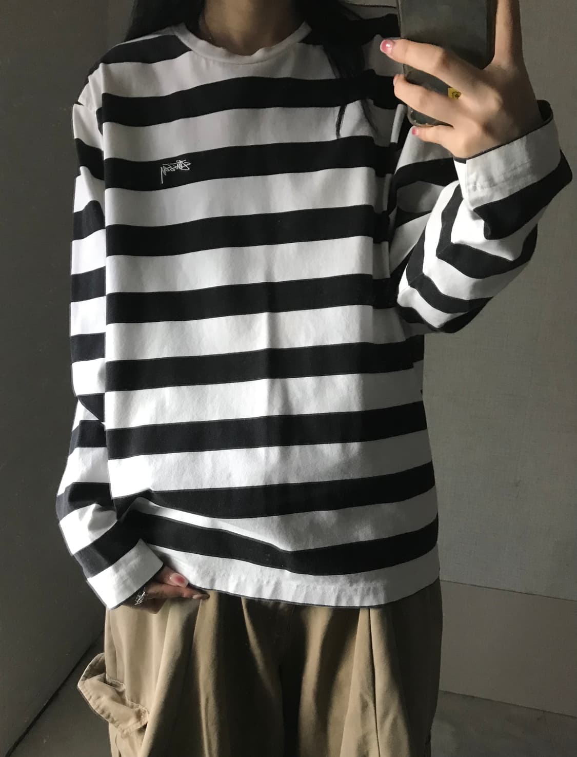 스투시 흰검 스트라이프 롱슬리브 상품이미지3