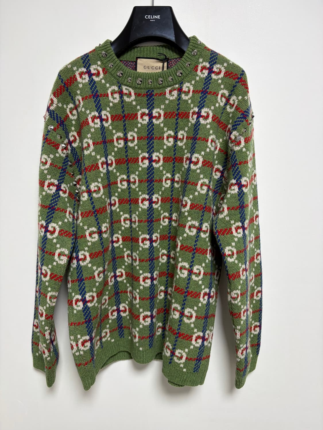 구찌 남성 울 스터드 니트 M사이즈 국내매장판 새상품 정가 240만 상품이미지1