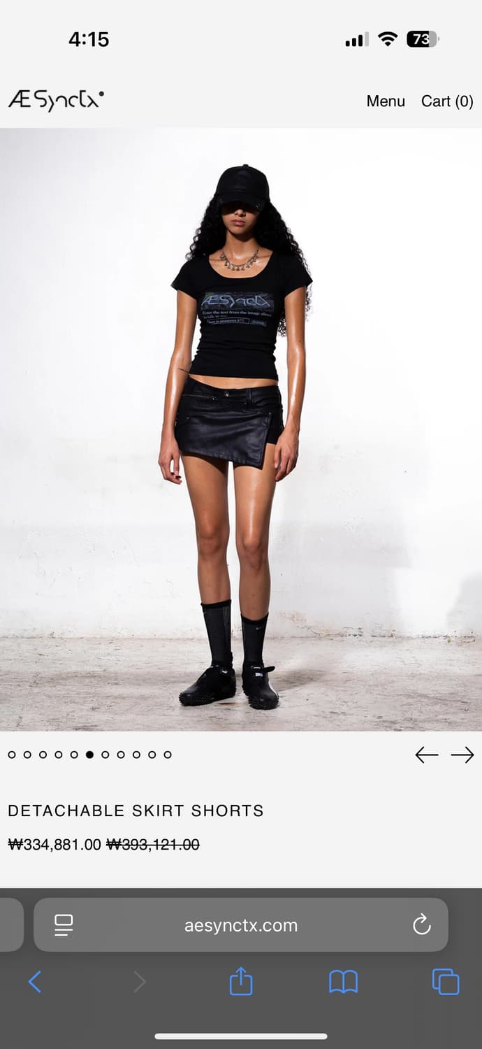 aesynctx DETACHABLE SKIRT SHORTS S 상품이미지2