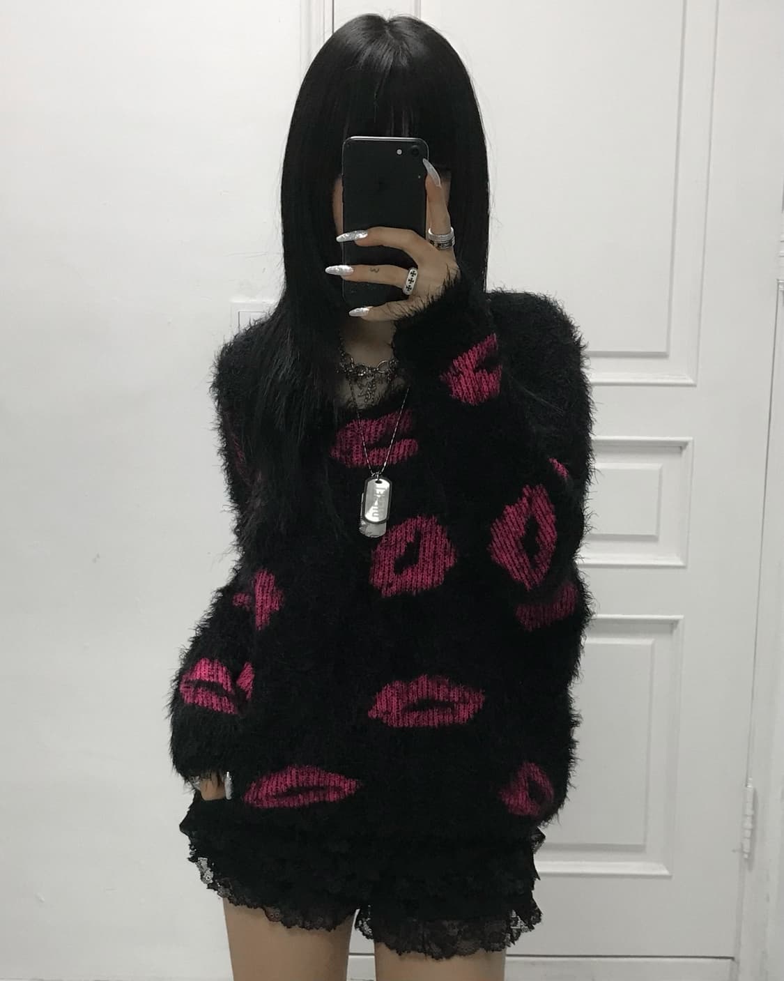 펑크 키스 마크 니트 상품이미지1