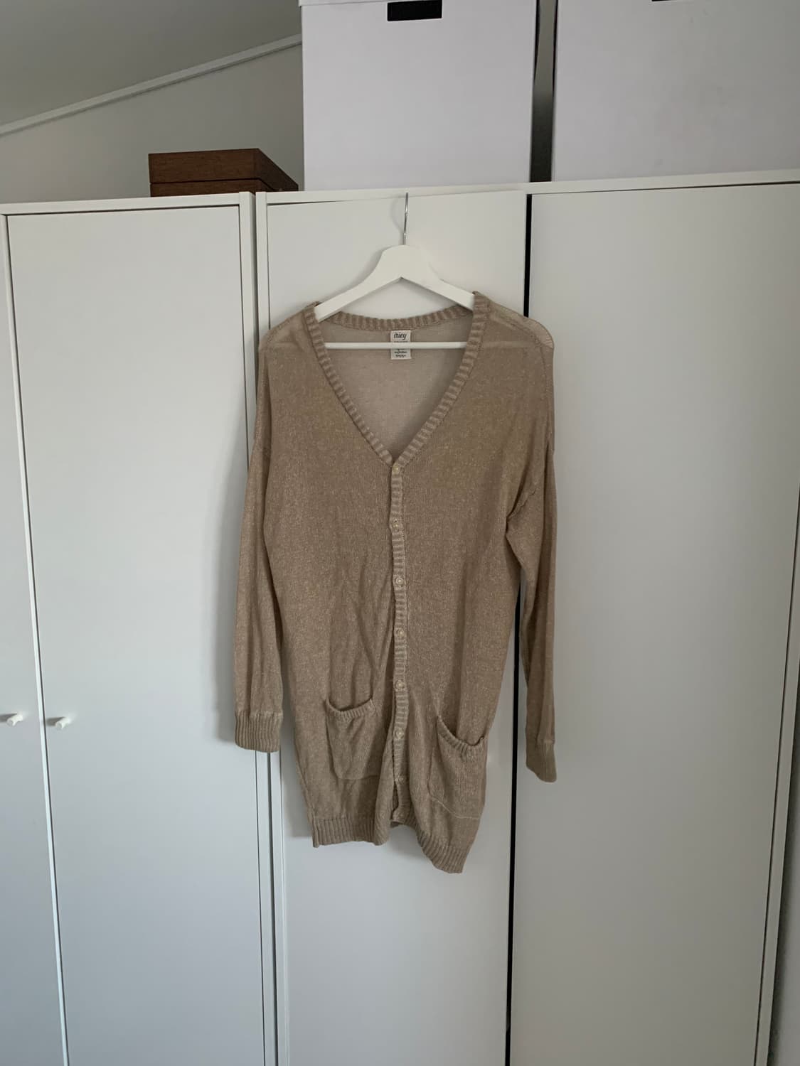 베이지 롱가디건 상품이미지1