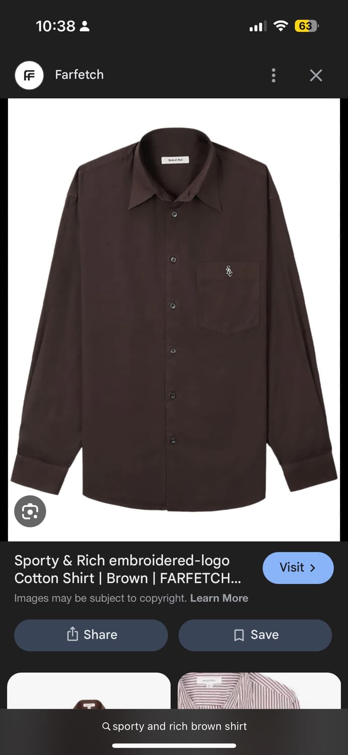 Sporty & Rich 초콜릿 셔츠 상품이미지2