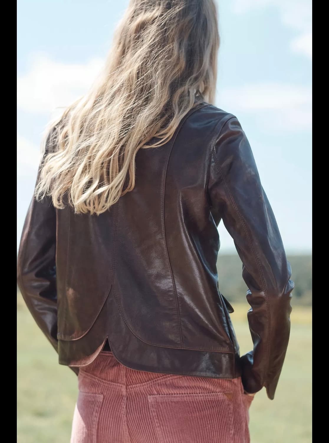 XS(KR 44) 자라 리미티드 에디션 100% 가죽 크롭 블레이저 상품이미지2