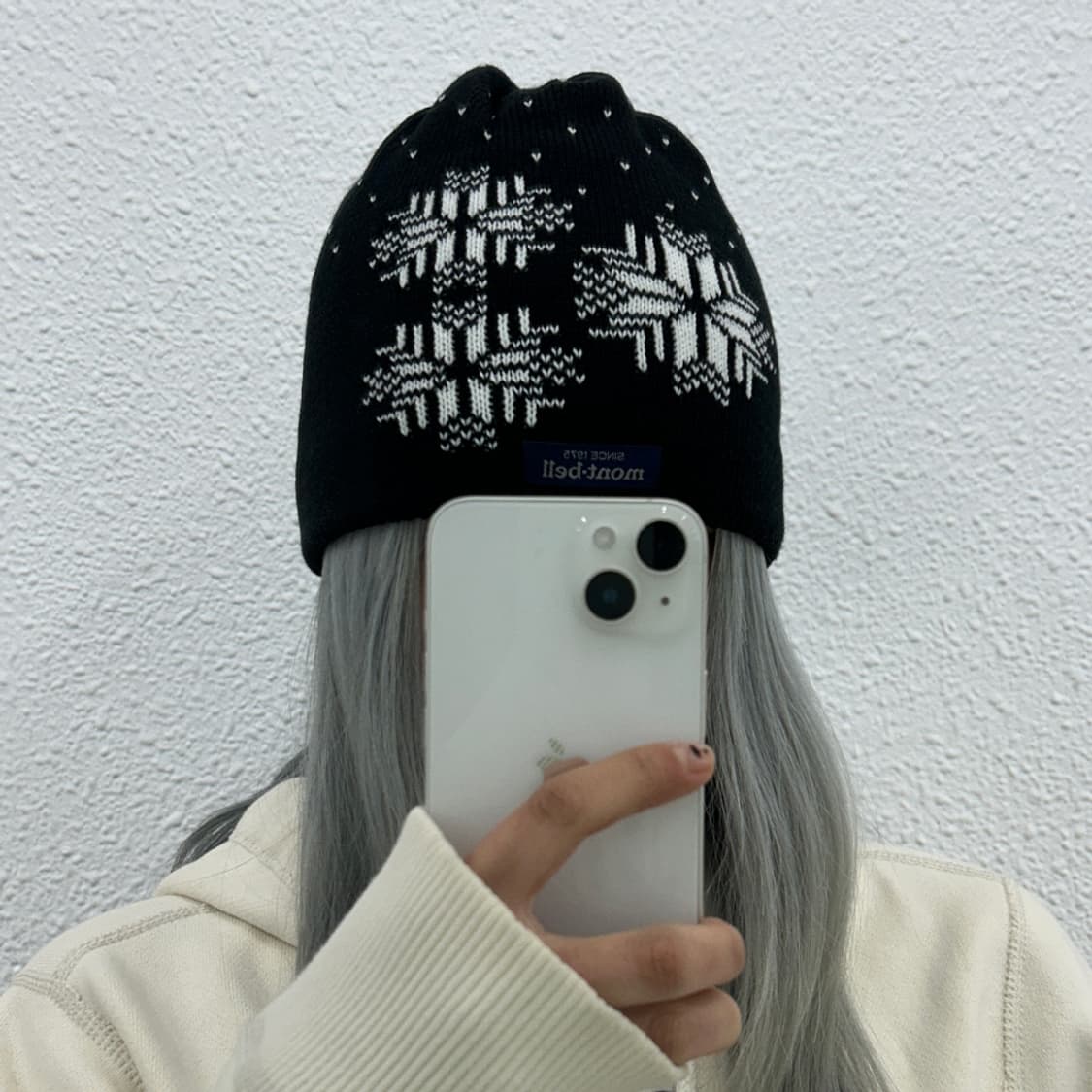 몽벨 눈꽃 블랙 비니 상품이미지1