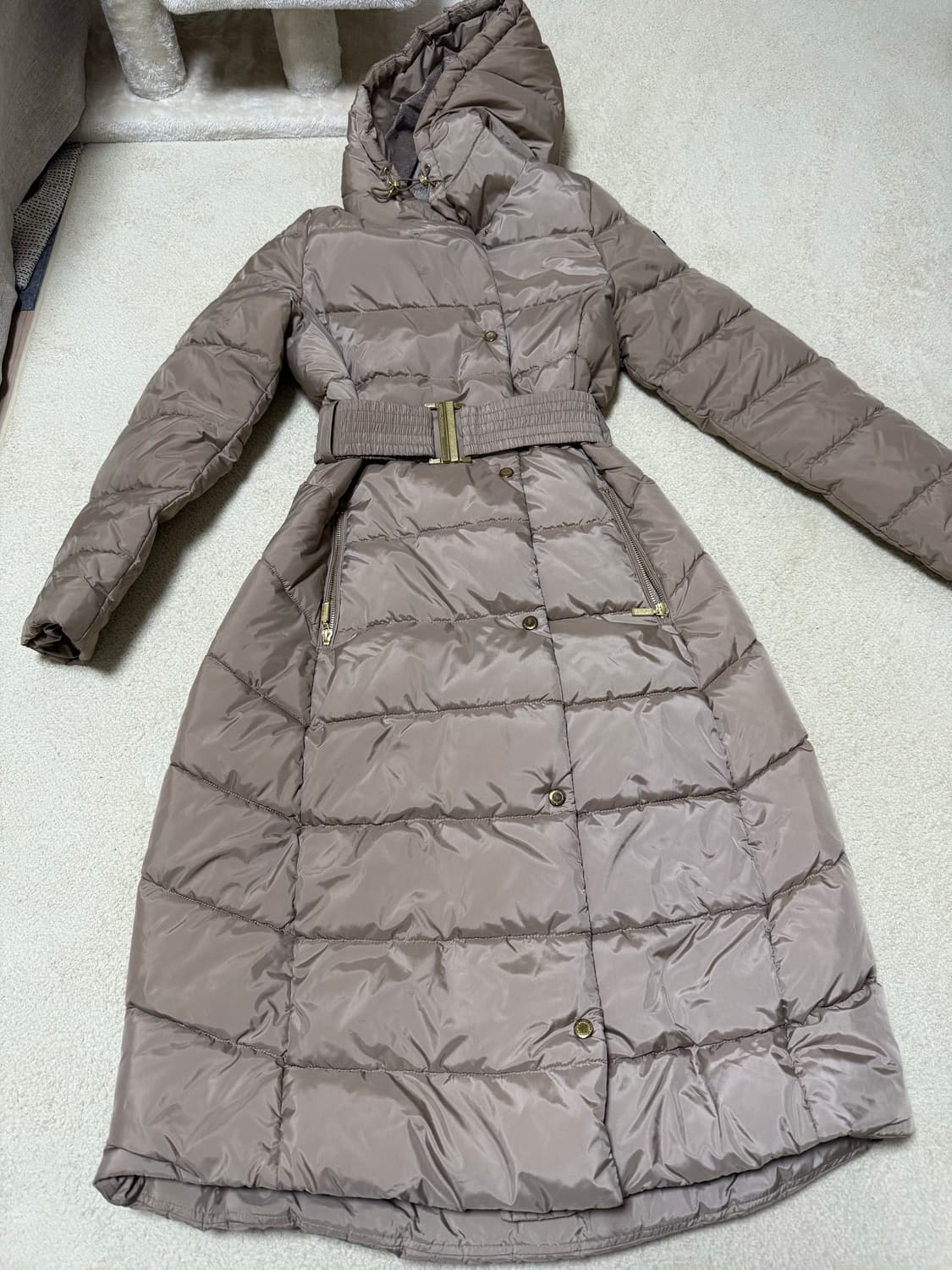 바버 퀄팅 벨트 롱패딩 상품이미지2