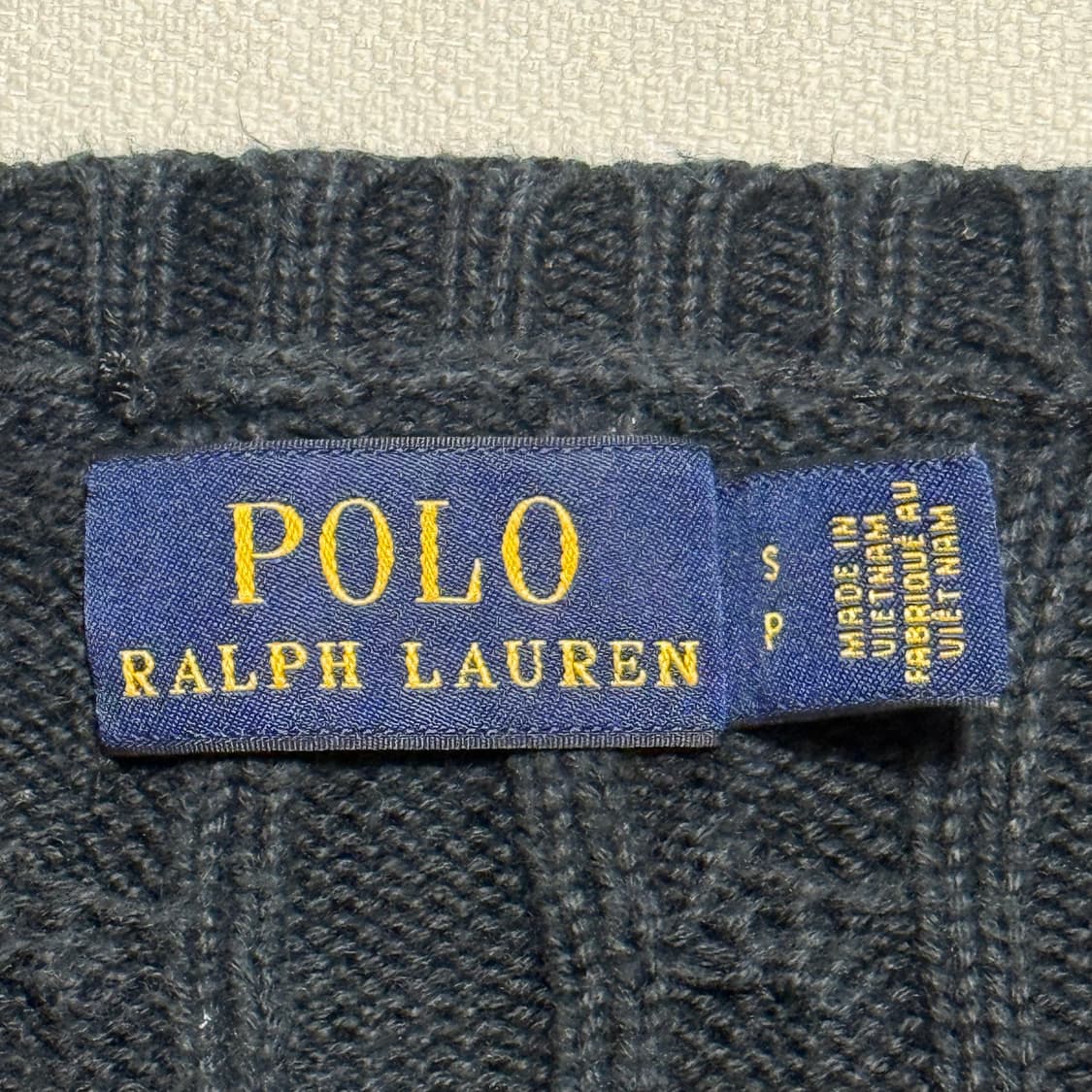 S 폴로랄프로렌 여성용 브이넥 블랙 케이블 니트 상품이미지4