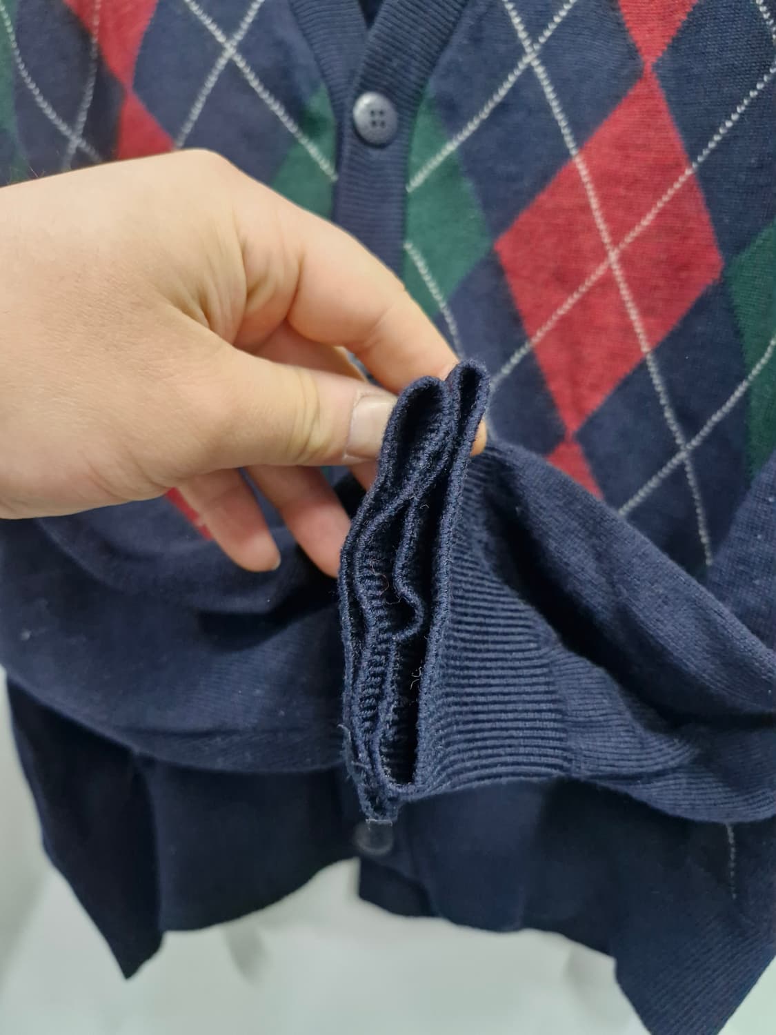 105XL 라코스테 패턴 울 니트 가디건 상품이미지4