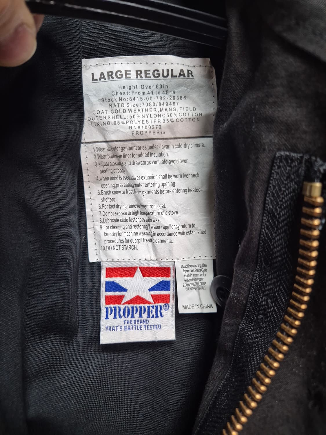 프로퍼 m65 필드자켓  블랙 새상품급 상품이미지4