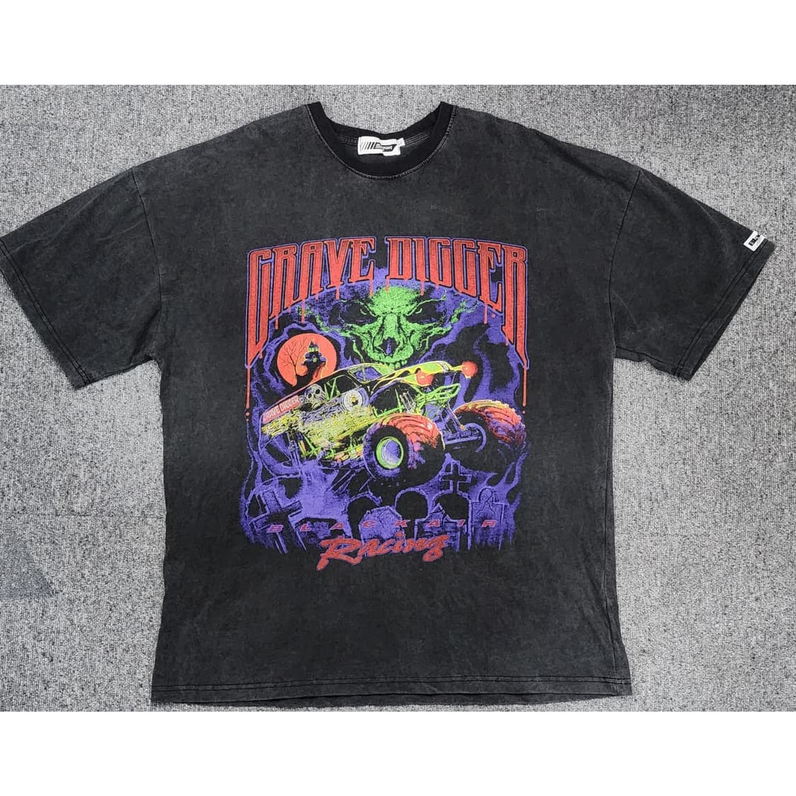 Grave Digger 레이싱 스컬 그래픽 반팔티 L 상품이미지1