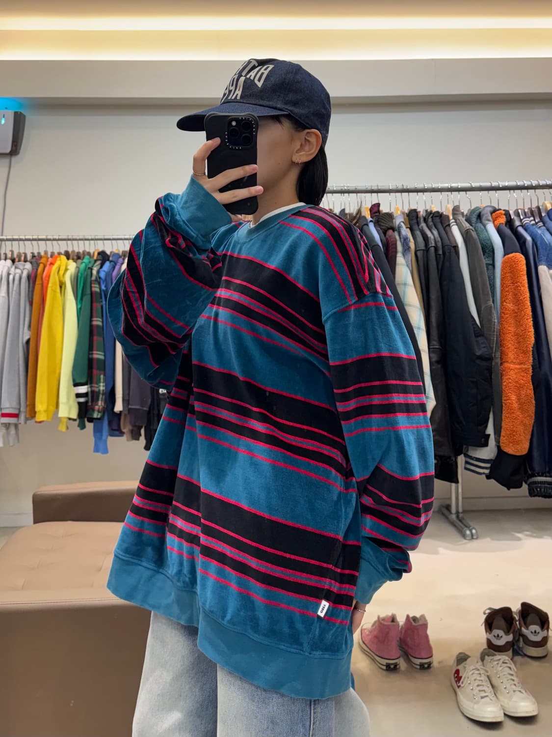 오베이 스트라이프 벨벳 롱슬리브 상품이미지6