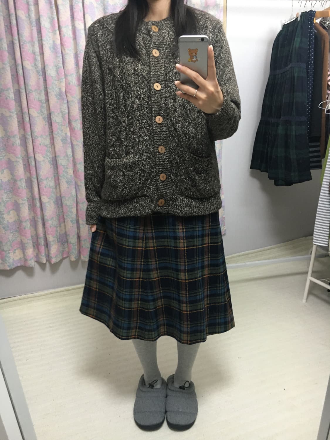 브라운 보카시 니트 가디건 상품이미지2