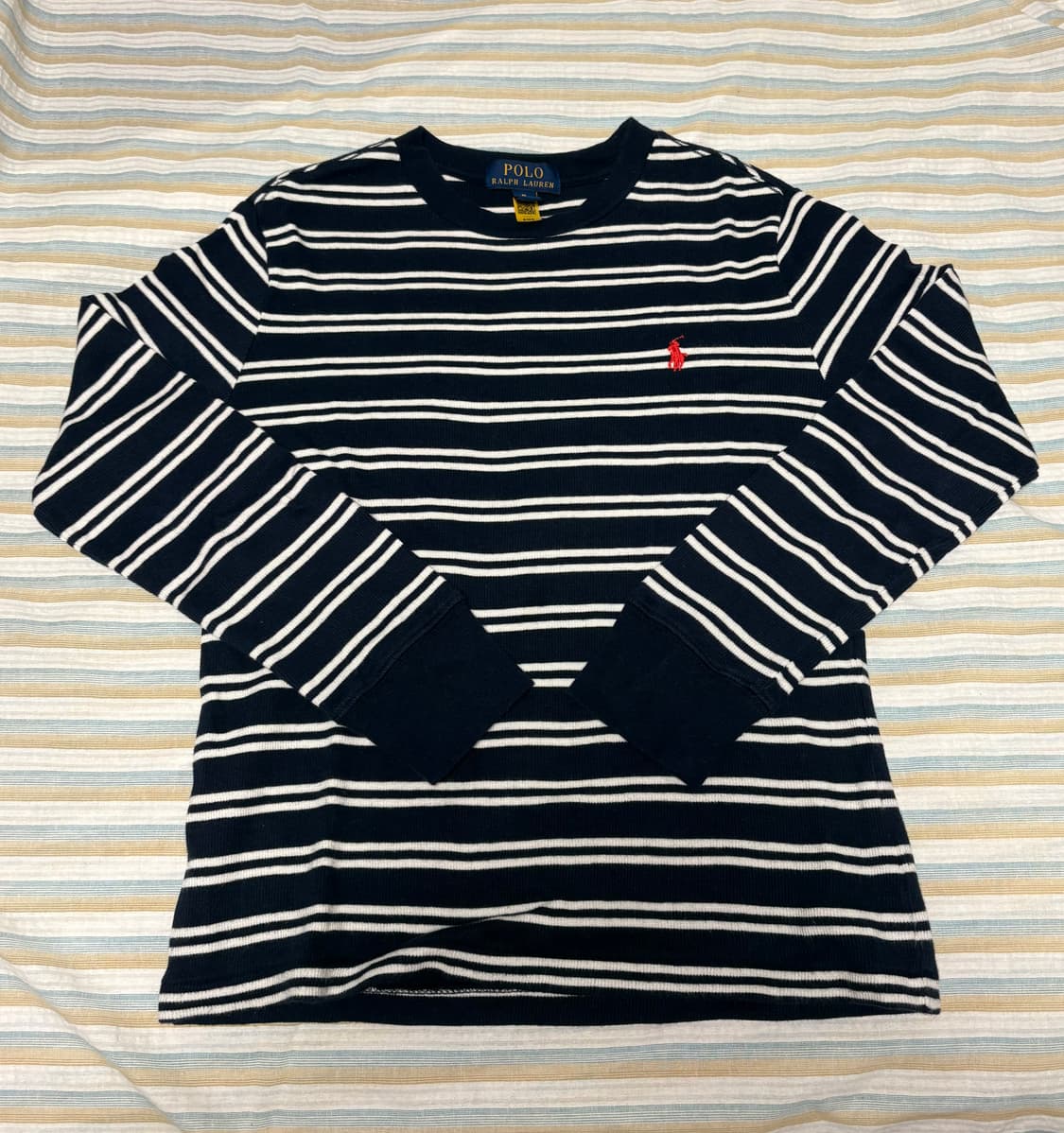 Polo Ralph Lauren 남아 주니어 스트라이프 콤드 스웨터 M 상품이미지1