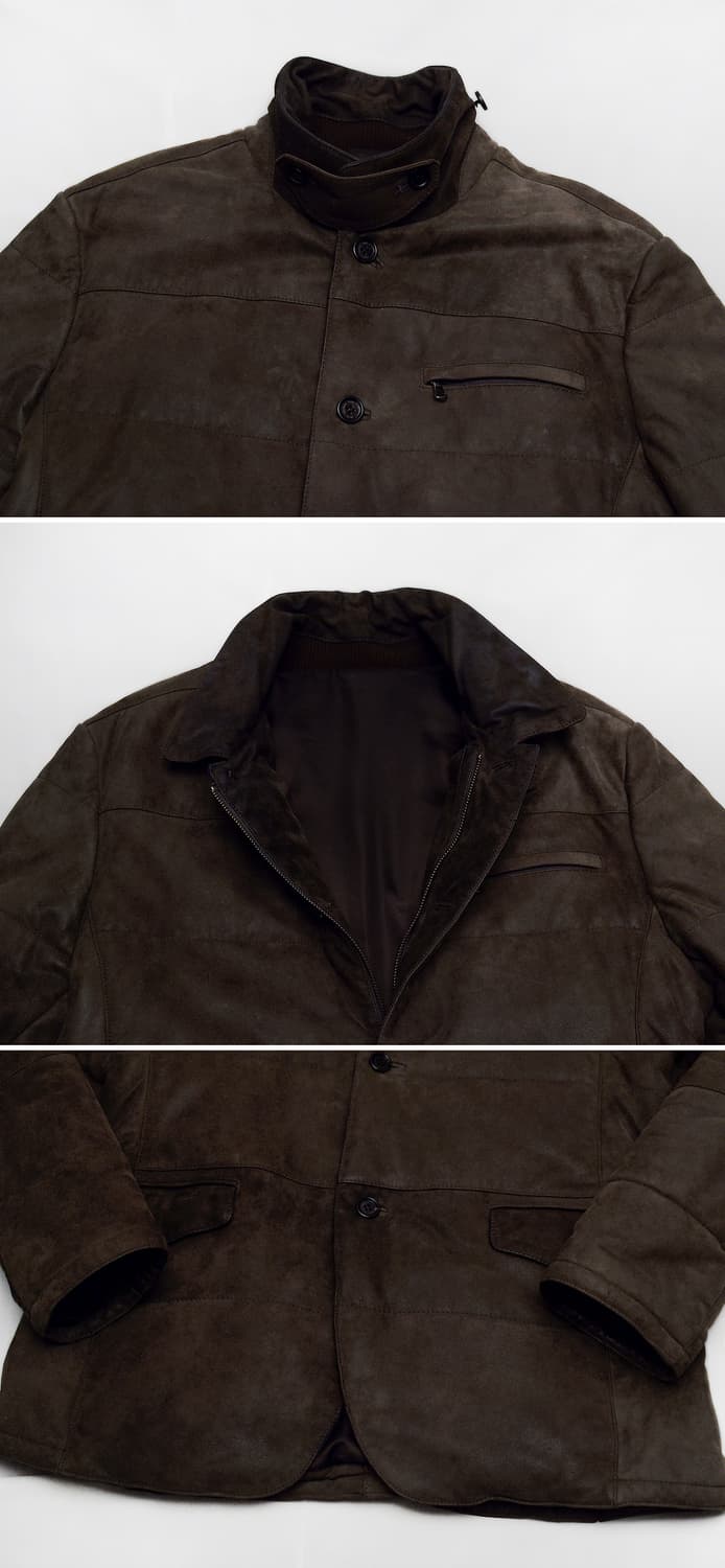 프랑코 페라로 이태리 양가죽 누벅레더 패딩 자켓 (100) 상품이미지4