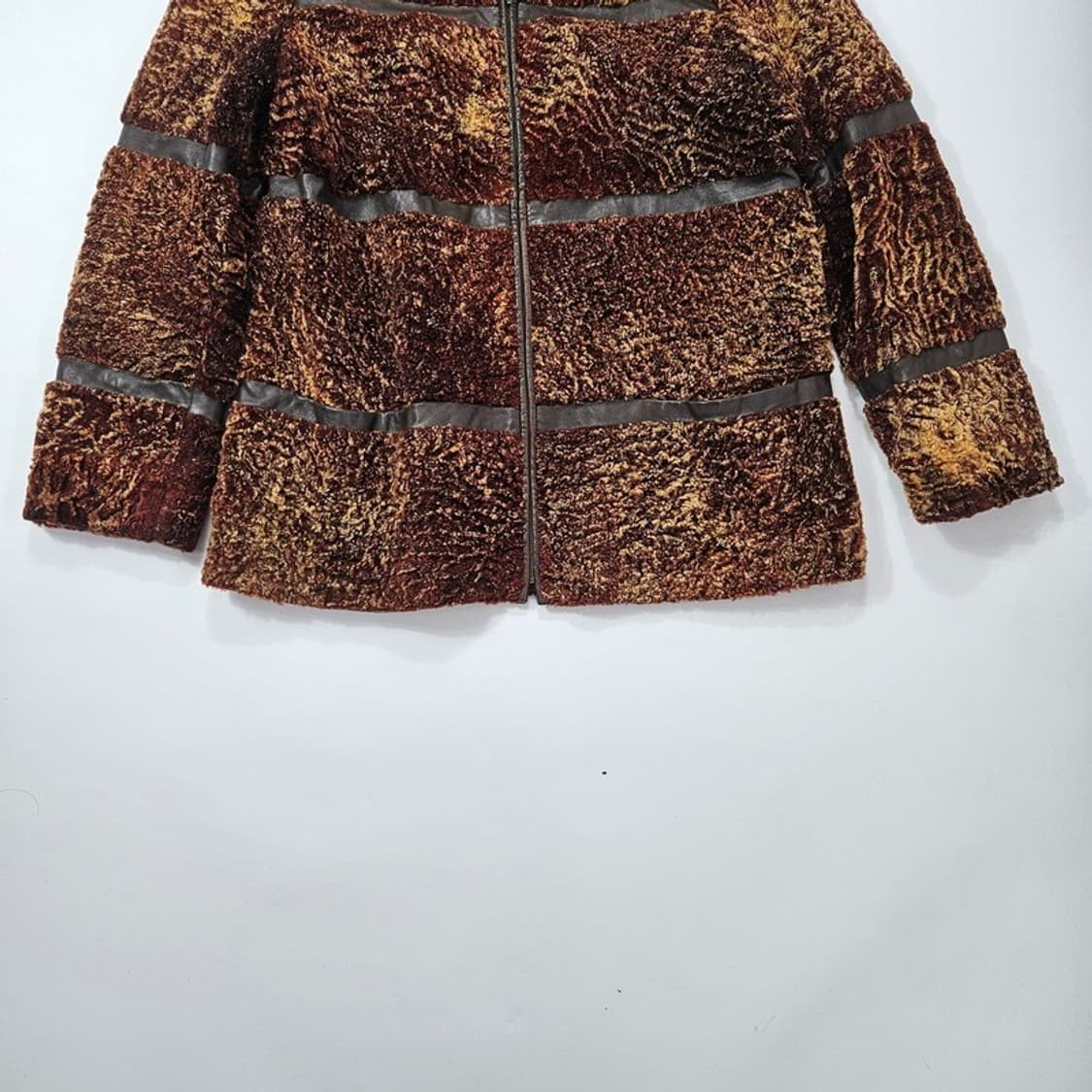 Via Valente 빈티지 양가죽 쉐르파 자켓 EU42 상품이미지4