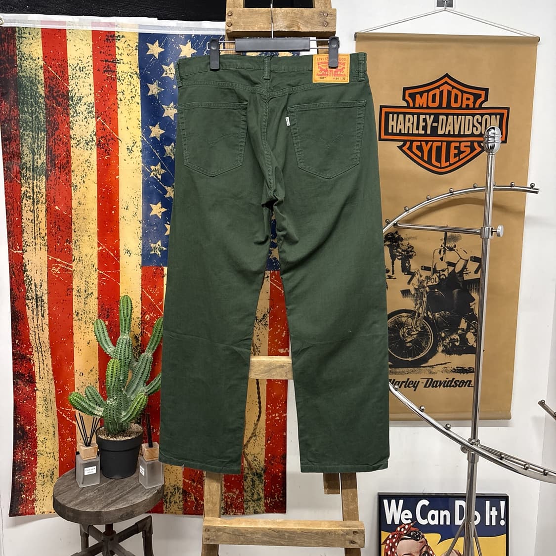 리바이스 화이트탭 505 레귤러핏 그린 스티치 코튼팬츠 N952 상품이미지2