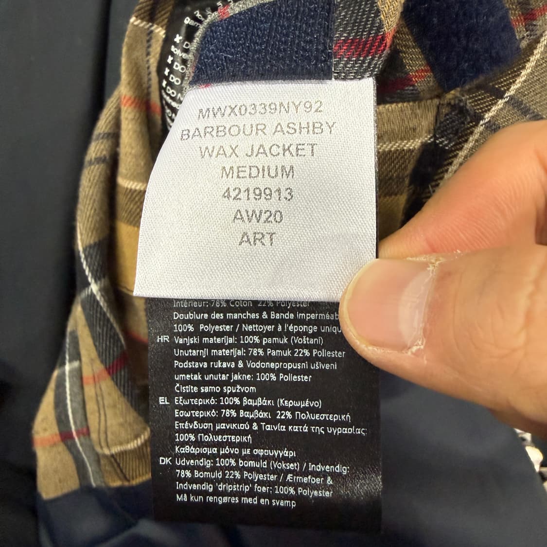 (M)바버 Barbour 애쉬비 왁스자켓(네이비) 상품이미지4