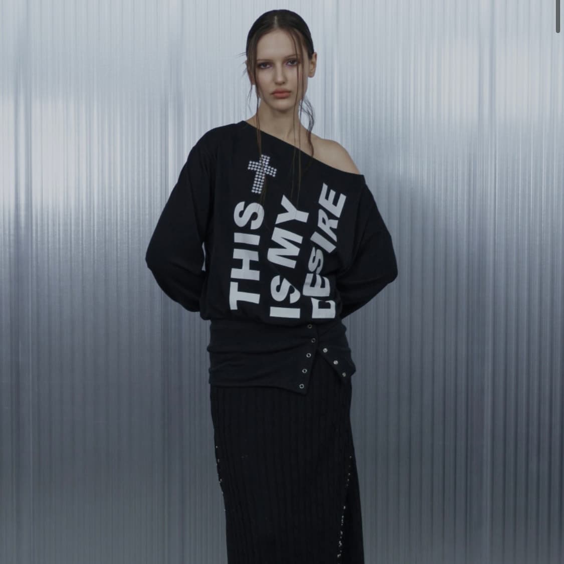 셋업이엑스이 원숄더 맨투맨 상품이미지2