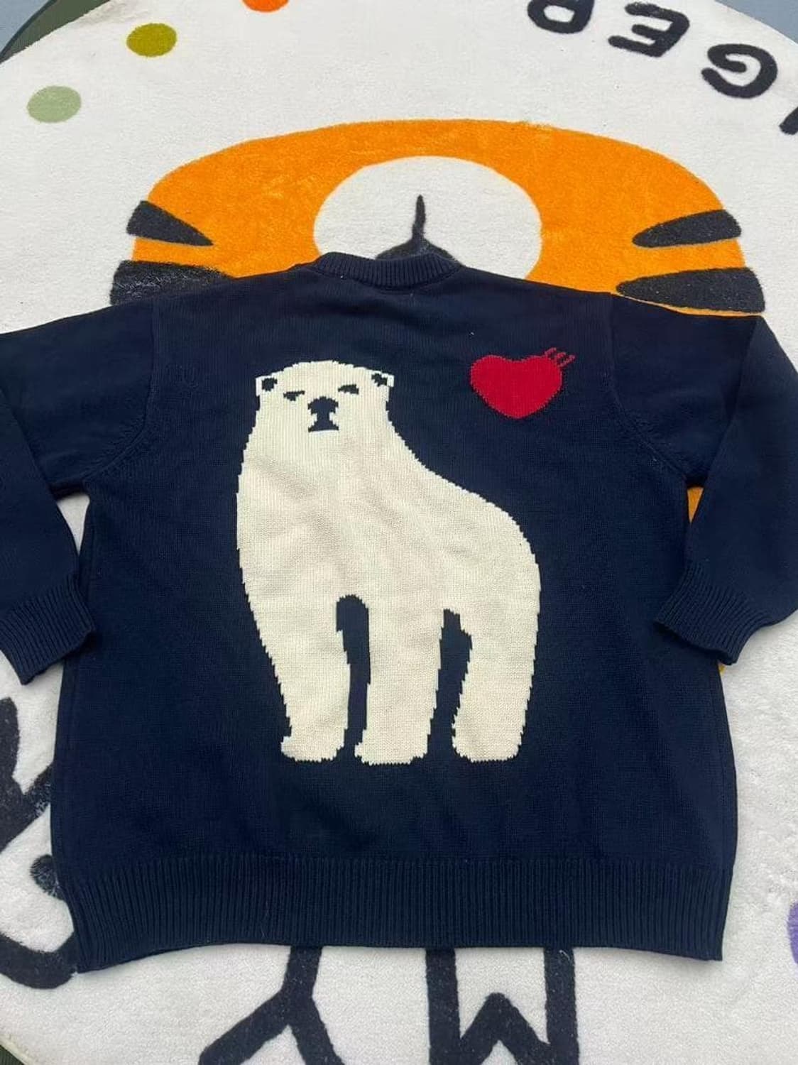 휴먼 메이드 로우 게이지 니트 스웨터 네이비 상품이미지1