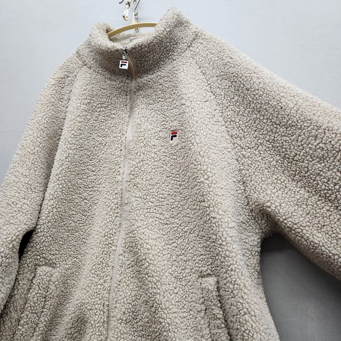 휠라 뽀글이 후리스 오버핏 집업 XL 상품이미지3