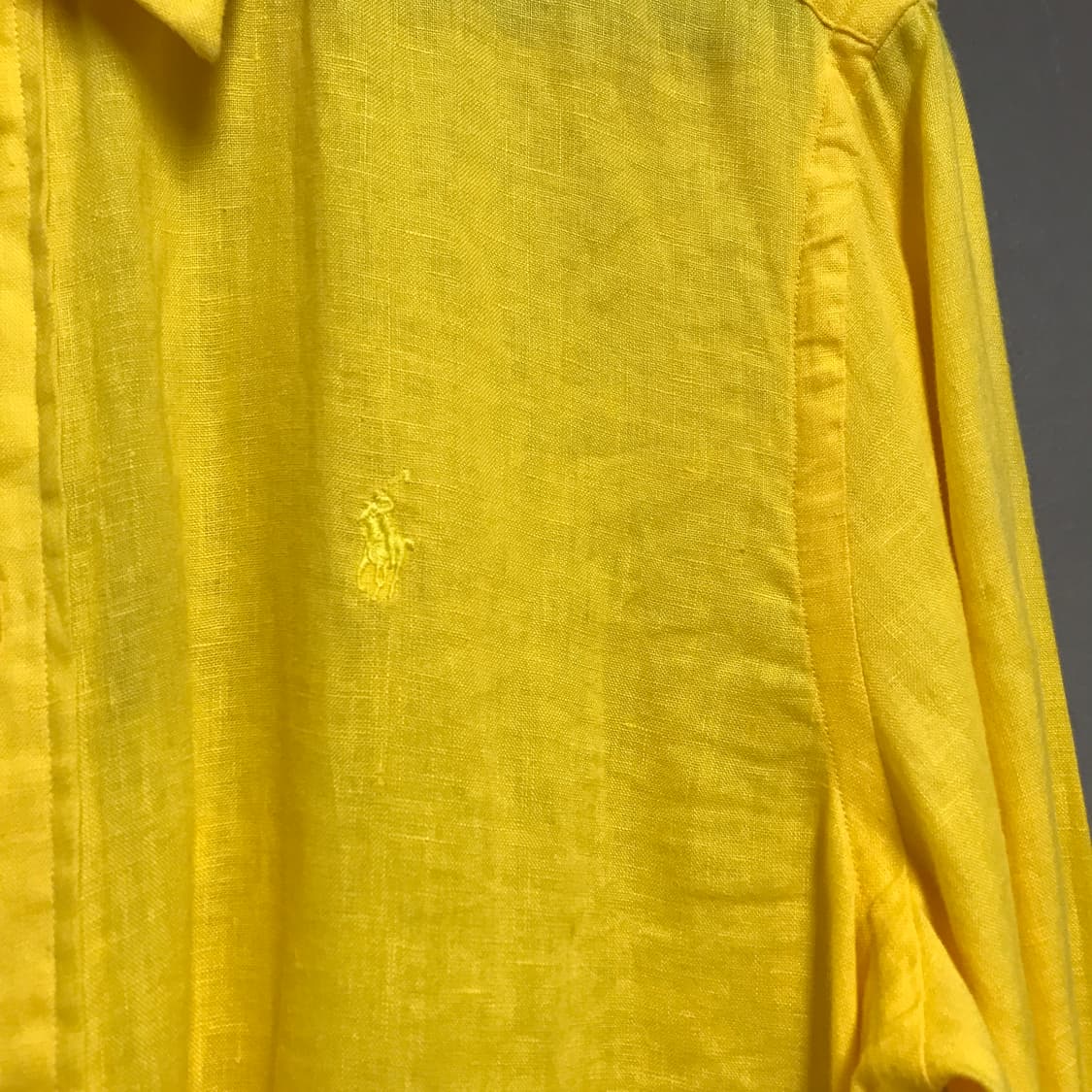 폴로 랄프로렌 QR 린넨 셔츠 옐로 M 상품이미지4